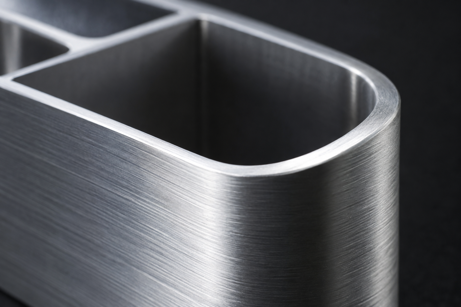 Brushed aluminum organizer