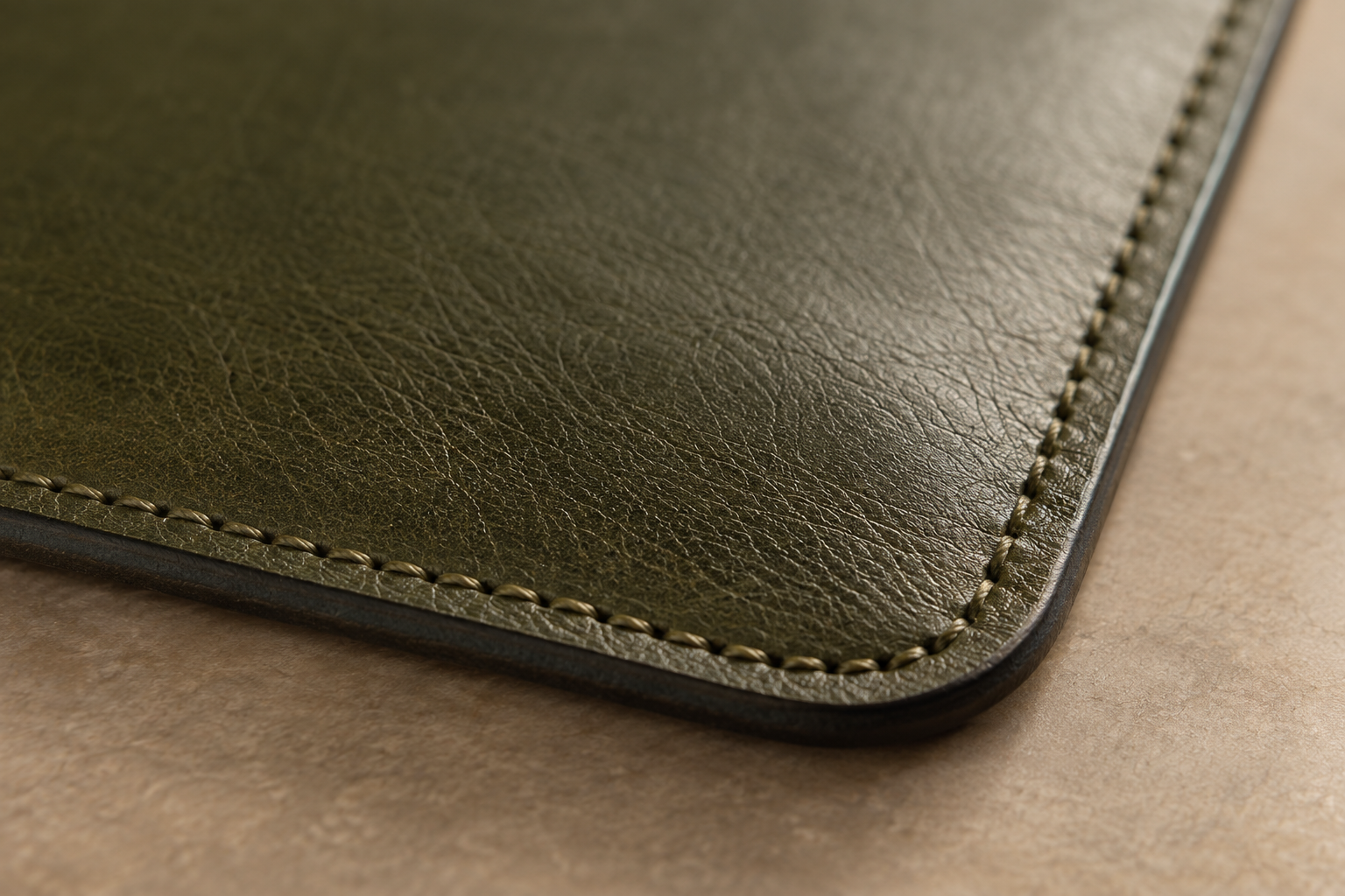 Olive leather sleeve